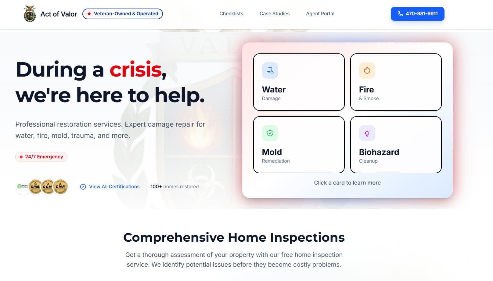 ACT OF VALOR HOME SERVICES